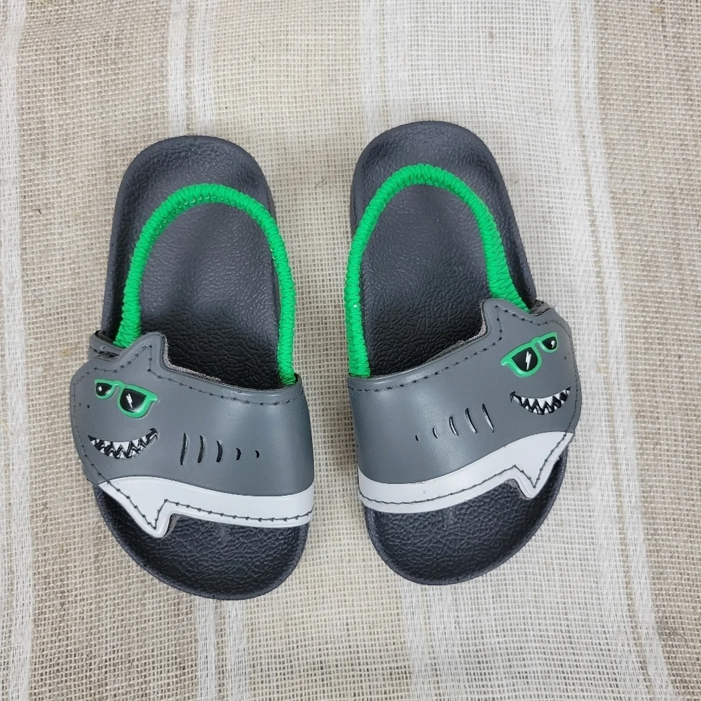 Toddler Slip On Sandals With Heel Strap Gray Baby Size 6
